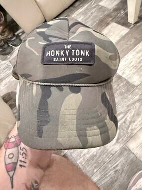 The Honky Tonk St Louis Camo OTTO Trucker Hat Snapback Country Bar Rope Cap